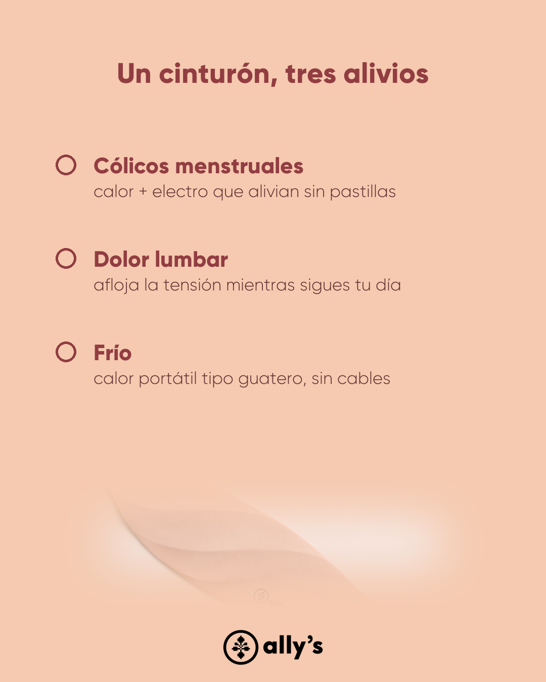 Un cinturón, tres alivios: menstrual, lumbar, frío