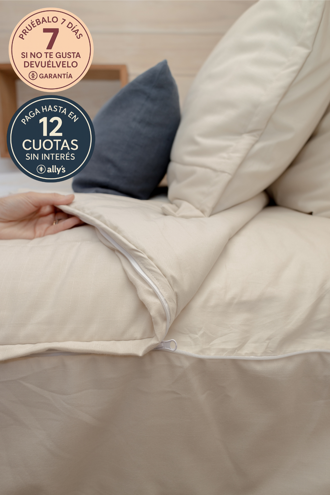 Set ropa de cama todo en uno Beige
