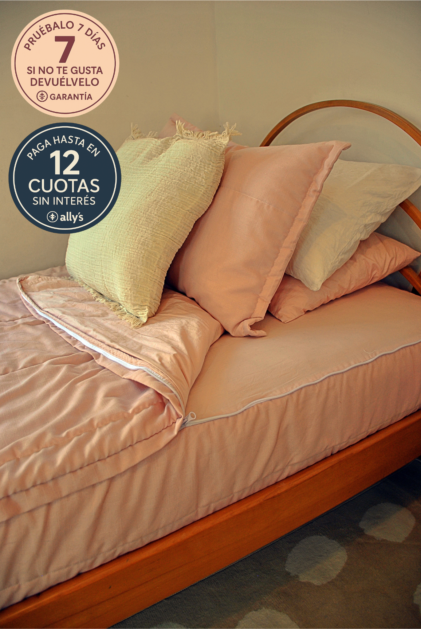 Set ropa de cama todo en uno Rosa