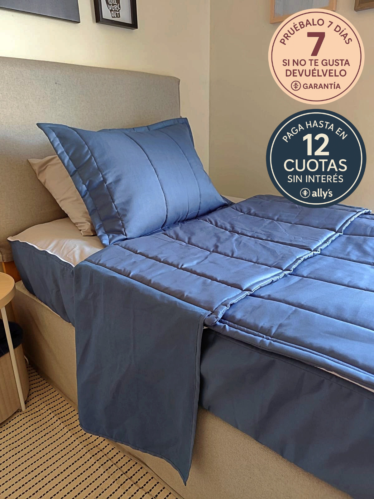 Set ropa de cama todo en uno Azul