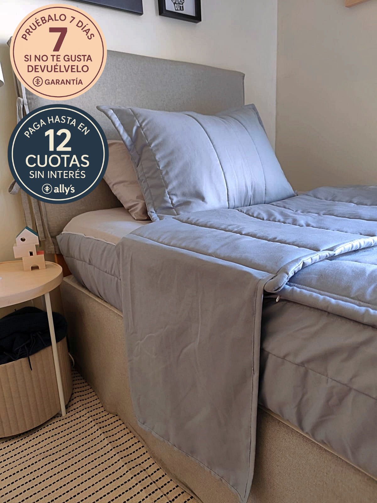 Set ropa de cama todo en uno Gris