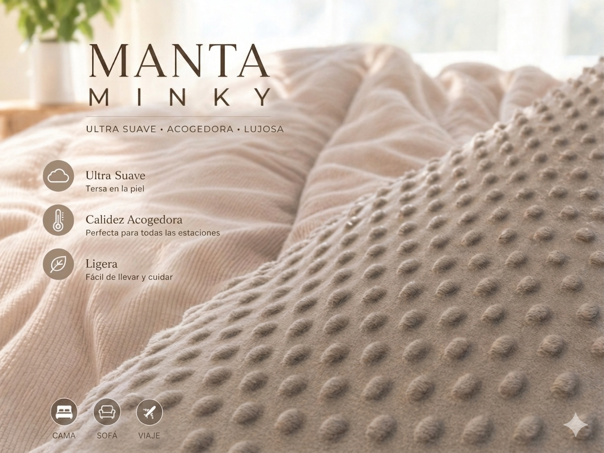 Manta Minky Líneas Grises detalle tela