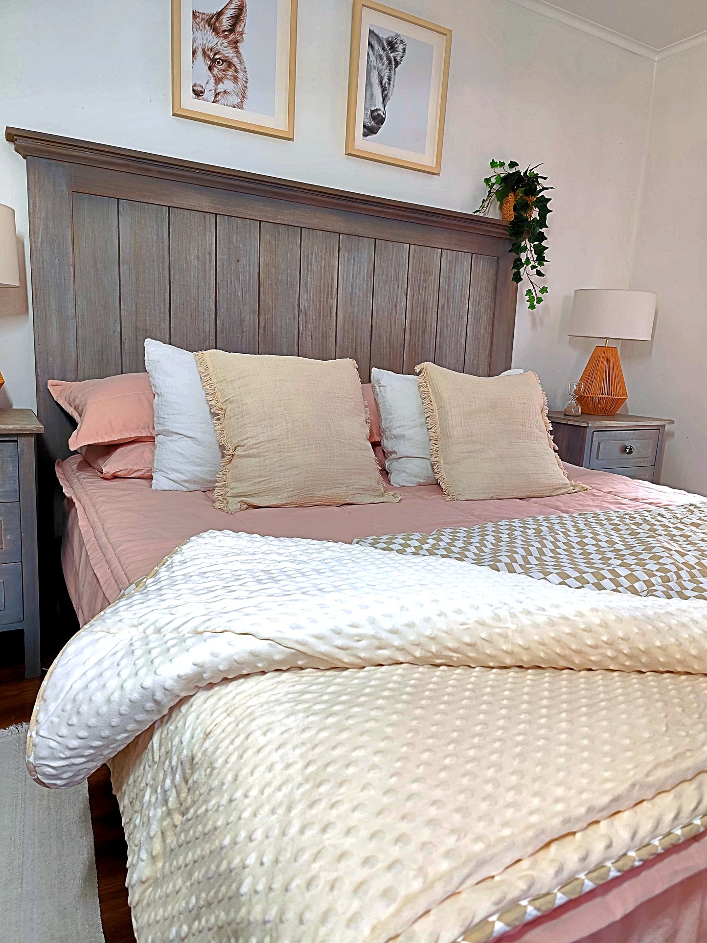 Plumón/Manta  Minky Cuadros