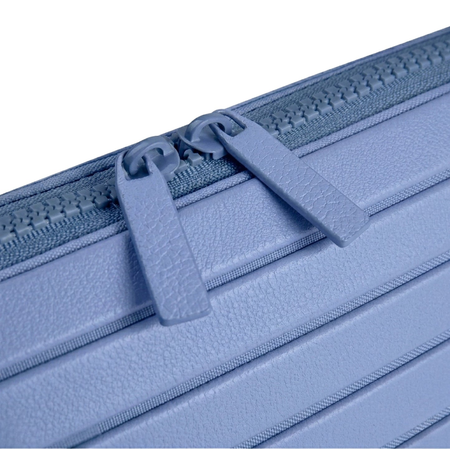 Detalle del cierre y textura del Cosmetiquero ally's Azul Acero