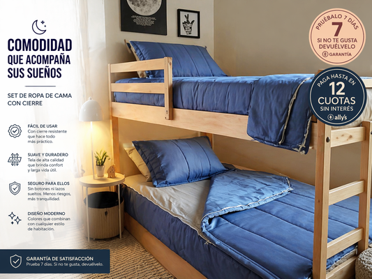 Set Ropa de Cama Todo en Uno Azul Ally's Chile