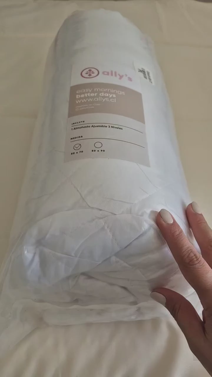 Almohada Ajustable ally's — cómo se abre y se ajusta a tu altura