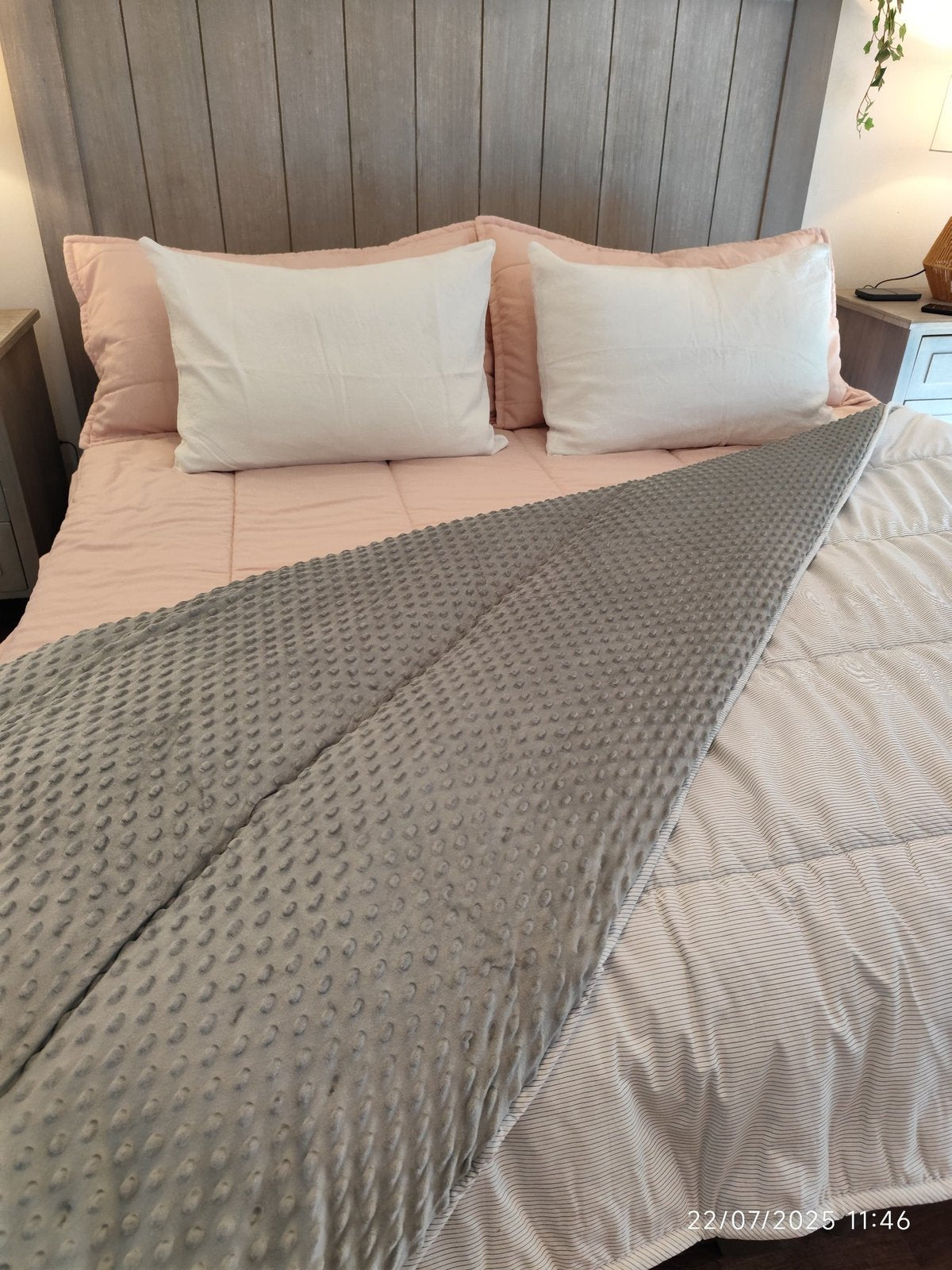 Plumón/Manta  Minky Lineas Grises