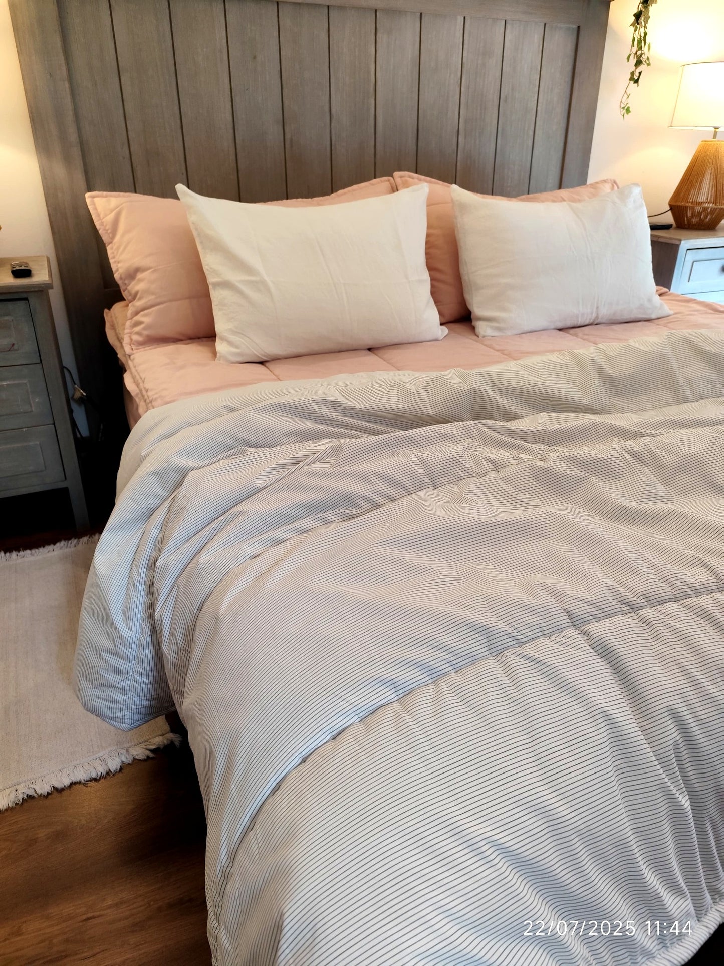 Plumón/Manta  Minky Lineas Grises